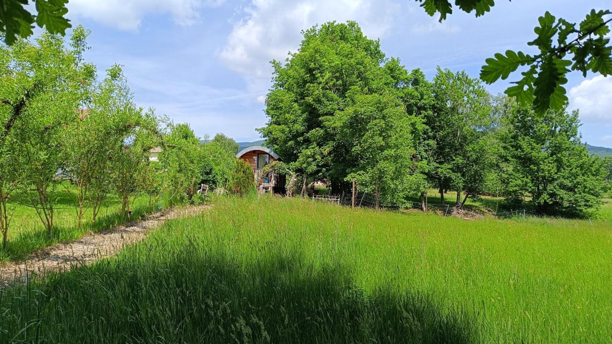 La Roulotte Tiny House Du Mond'Ideal Leval  Exterior foto